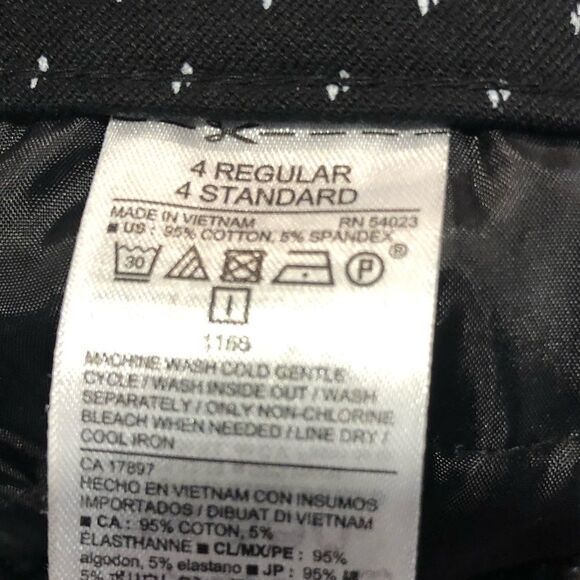 Old Navy black with white polka dot mid rise pants slacks, size 4 regular - Picture 8 of 11